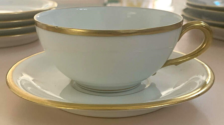 LIM400 Flat Cup & Saucer Set by Limoges-French-1