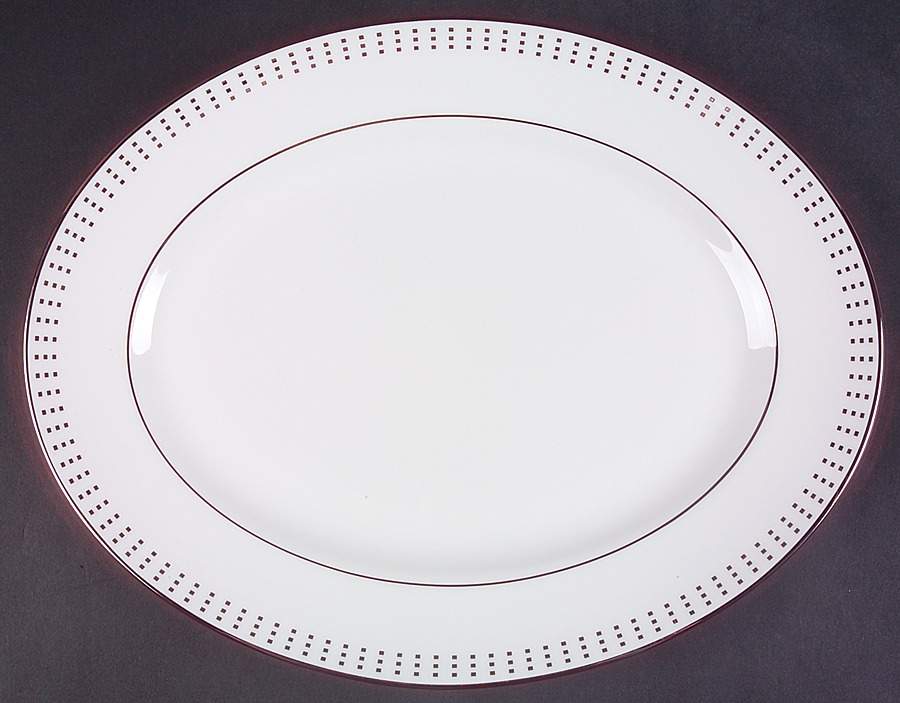 Herald Square Platinum 13" Oval Serving Platter by Lenox-1