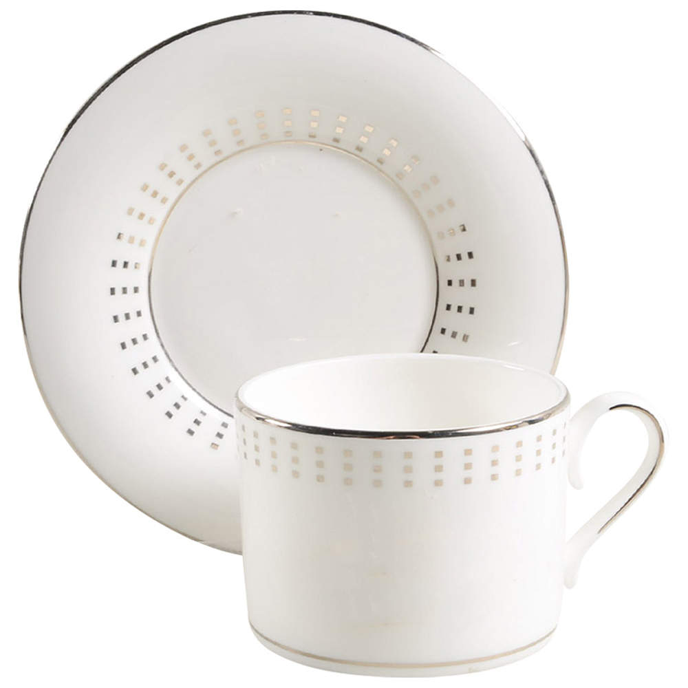Herald Square Platinum Flat Cup & Saucer Set by Lenox-1