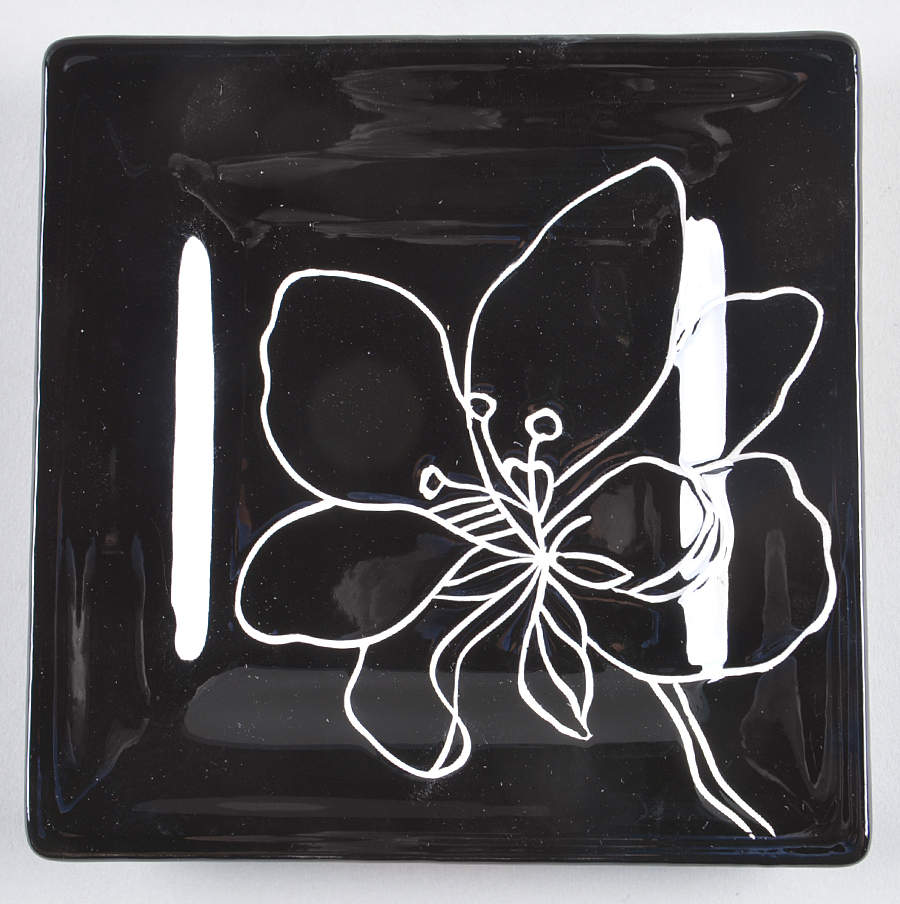 Anna Black Square Canape Plate by Laurie Gates-1