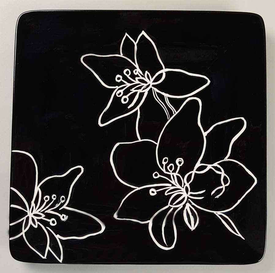 Anna Black Salad Plate by Laurie Gates-1