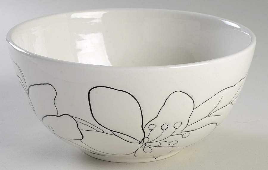 Anna White 9" Round Serving Bowl by Laurie Gates-1