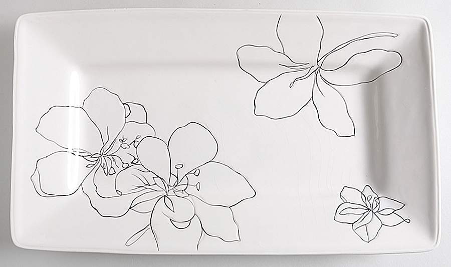 Anna White 17" Rectangular Serving Platter by Laurie Gates-1