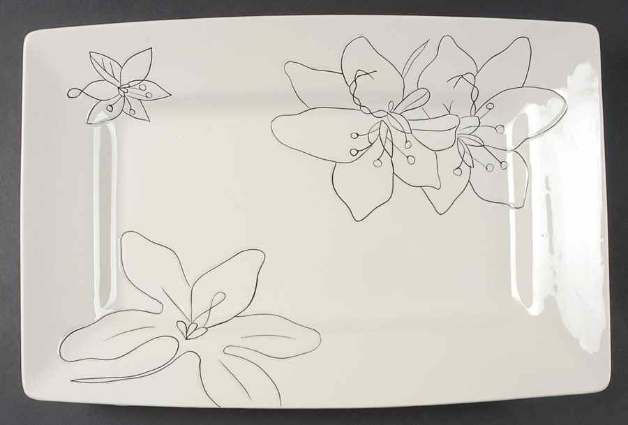 Anna White 16" Rectangular Serving Platter by Laurie Gates-1