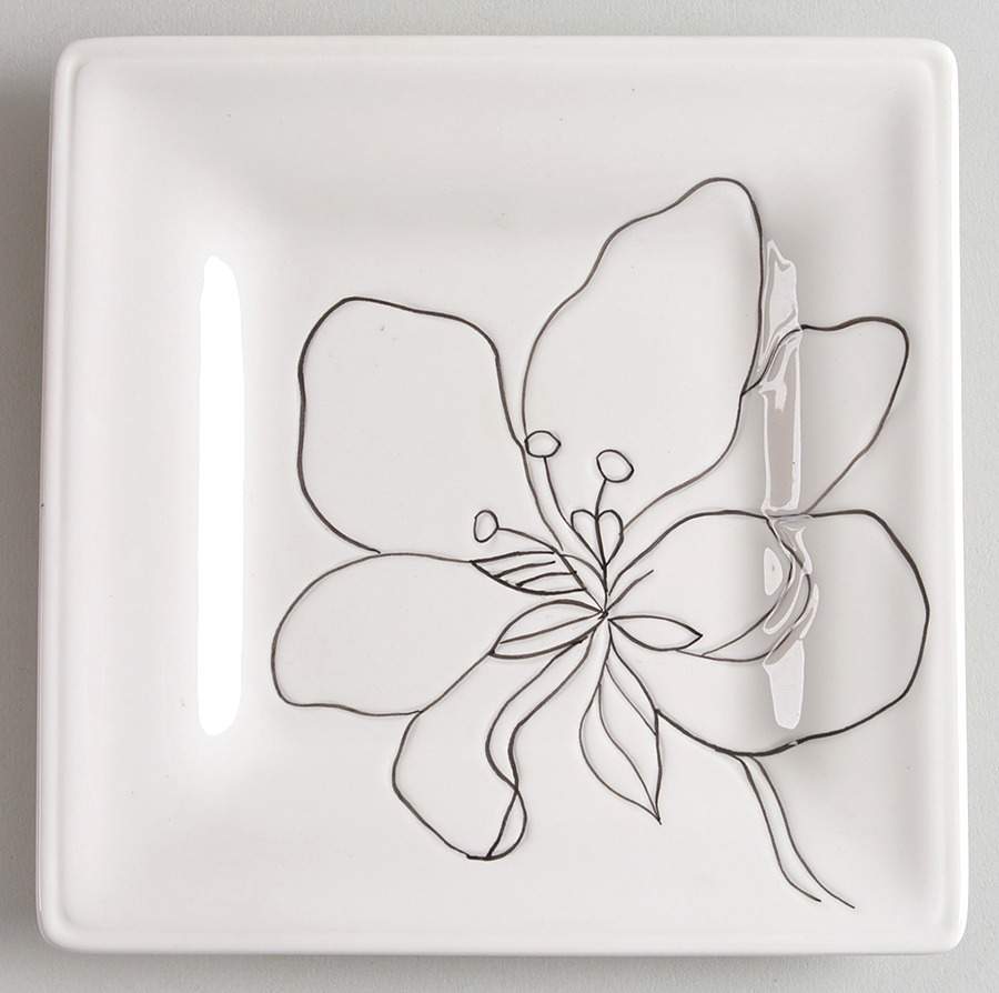 Anna White Square Canape Plate by Laurie Gates-1