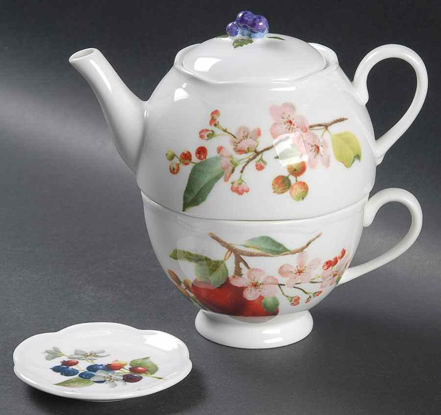 Orchard in Bloom Individual Teapot & Lid w/Cup & Tea Bag Holder by Lenox-1