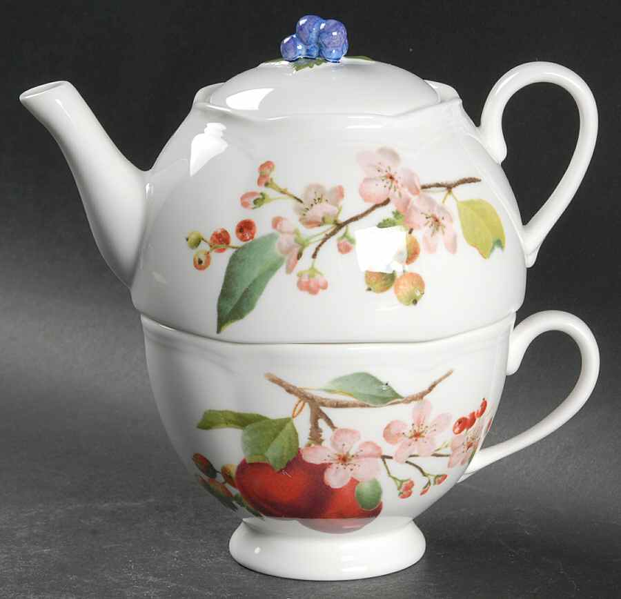 Orchard in Bloom Individual Teapot & Lid with Cup by Lenox-1