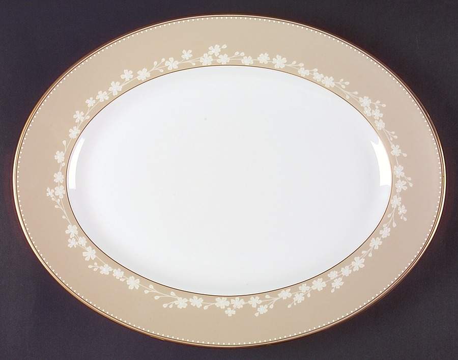 Bellina (Gold Trim) 13" Oval Serving Platter by Lenox-1