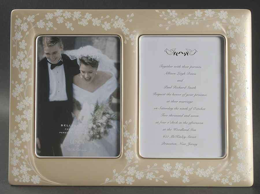 Bellina (Gold Trim) Invitation Frame (Holds a 5x7 Invitation & Photo) by Lenox-1