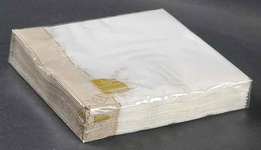 Bellina (Gold Trim) Package of Paper Cocktail Napkins by Lenox-1