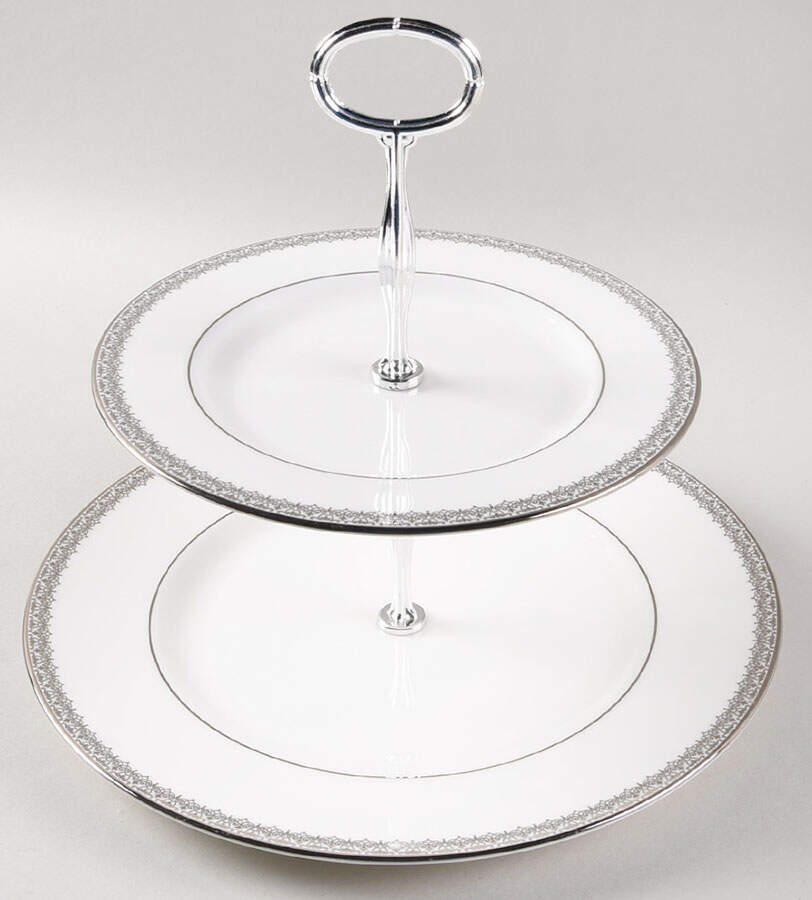 Lace Couture 6 5/8"-10"  2 Tiered Serving Tray (Dp, Sp) HC by Lenox-1
