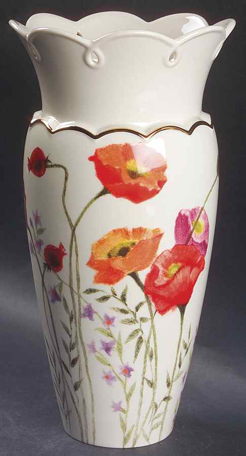 Poppies on Pink 10" Vase by Lenox-1