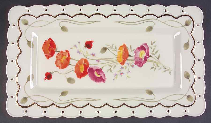 Poppies on Pink 14" Rectangular Tray by Lenox-1