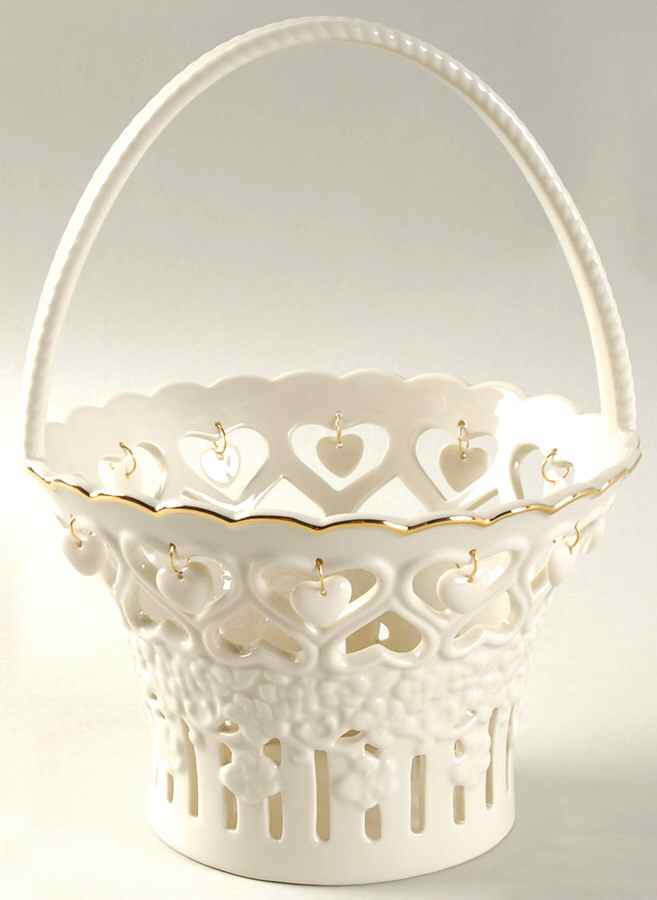 Floating Hearts Medium Basket with Handle by Lenox-1