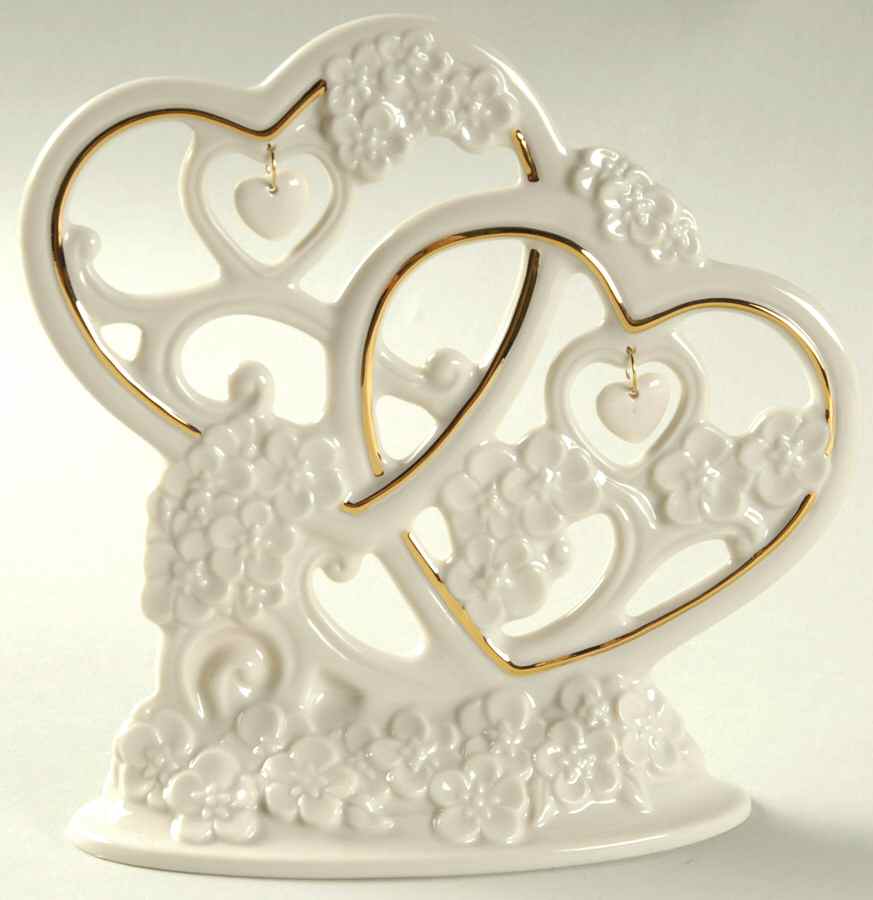Floating Hearts 2 Heart Cake Topper by Lenox-1