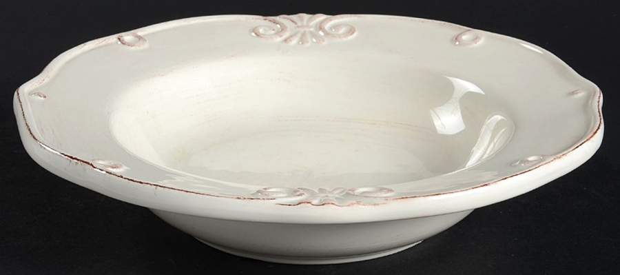 LV13i Ivory Large Rim Soup Bowl by Lillian Vernon-1
