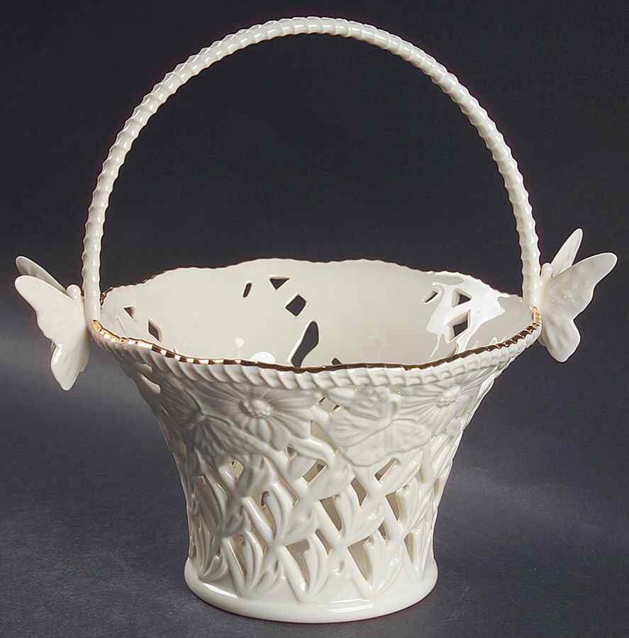 Butterflies & Lace Medium Basket with Handle by Lenox-1