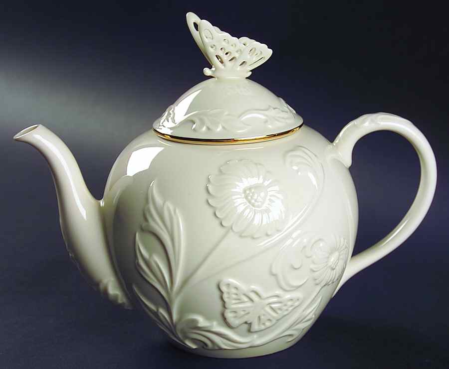 Butterflies & Lace Teapot & Lid by Lenox-1