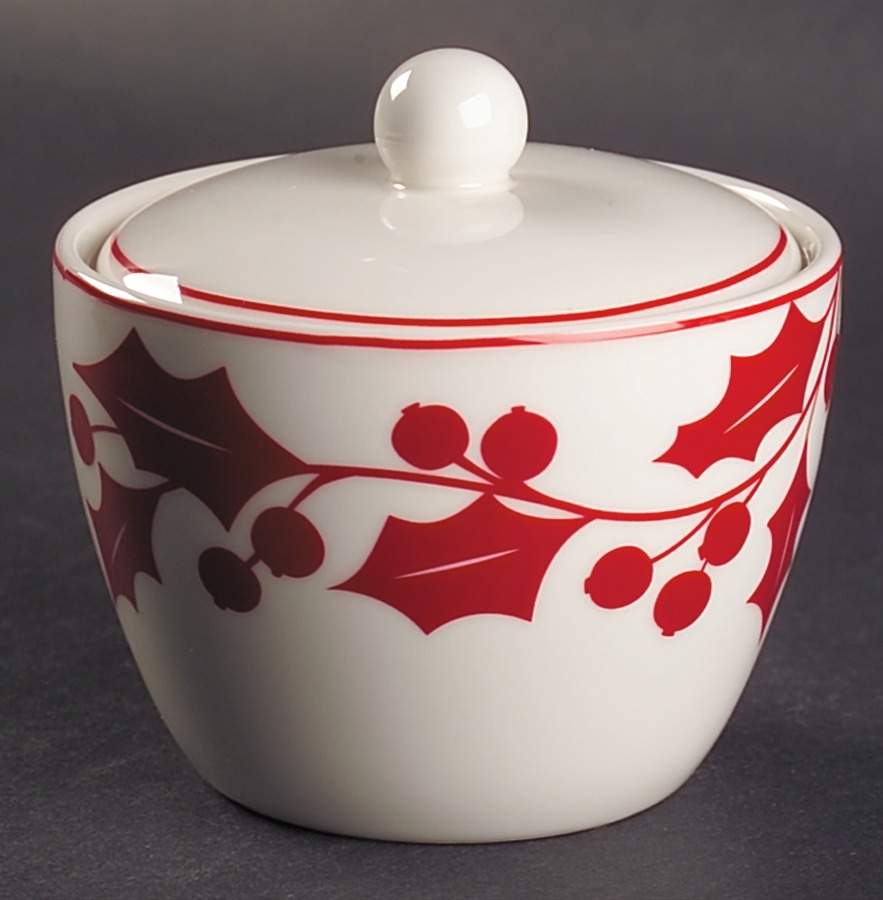 Holly Silhouette Sugar Bowl & Lid by Lenox-1