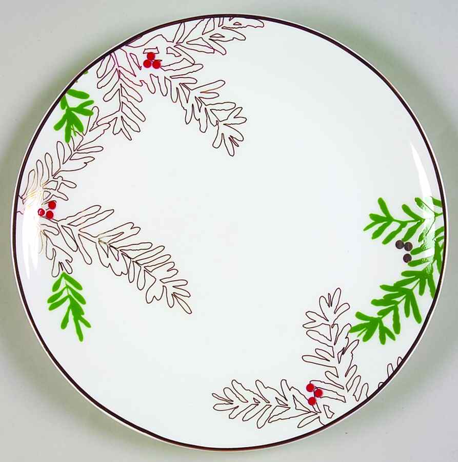 Merry and Bright Pine and Berry Dessert/Pie Plate by Lenox-1