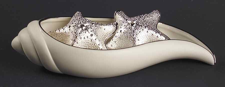 Sea, Sand and Sky Ivory (3 Pc) Salt & Pepper Tray Set by Lenox-1