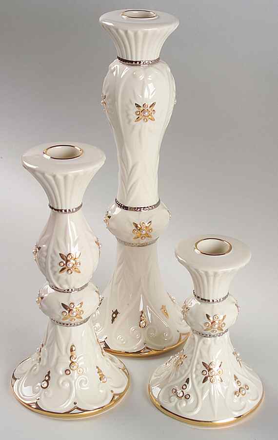 Florentine & Pearl Statement Candlestick - Set of 3 Sizes by Lenox-1