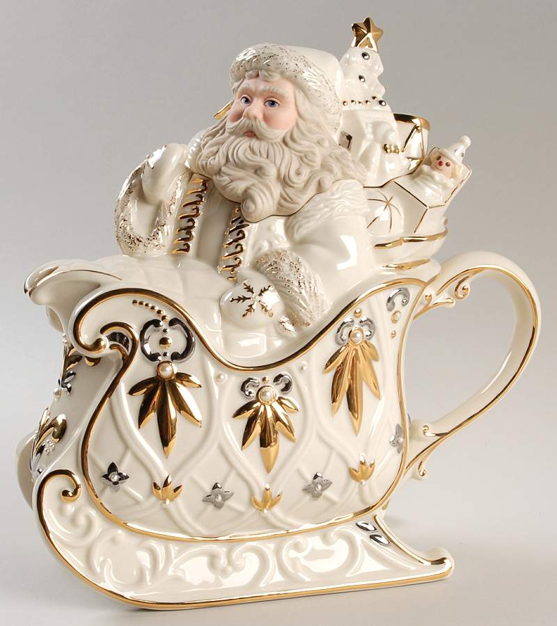 Florentine & Pearl Figural Teapot & Lid by Lenox-1