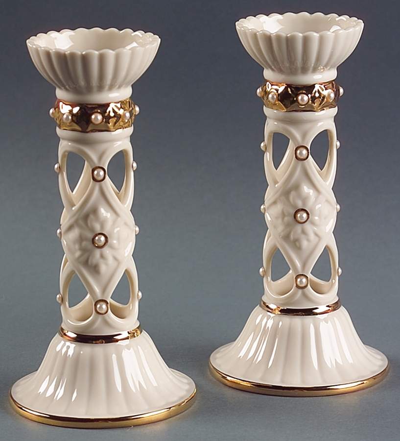 Florentine & Pearl 6" Candlestick - Set of 2 by Lenox-1