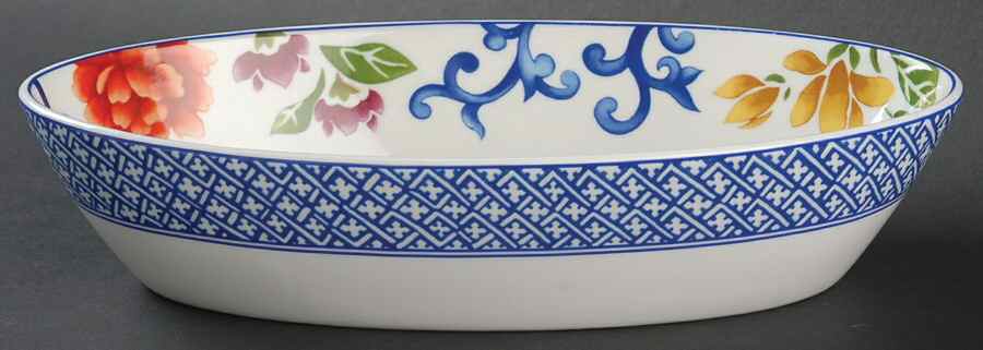 Mandarin Blue 10" Oval Vegetable Bowl by Ralph Lauren China-1