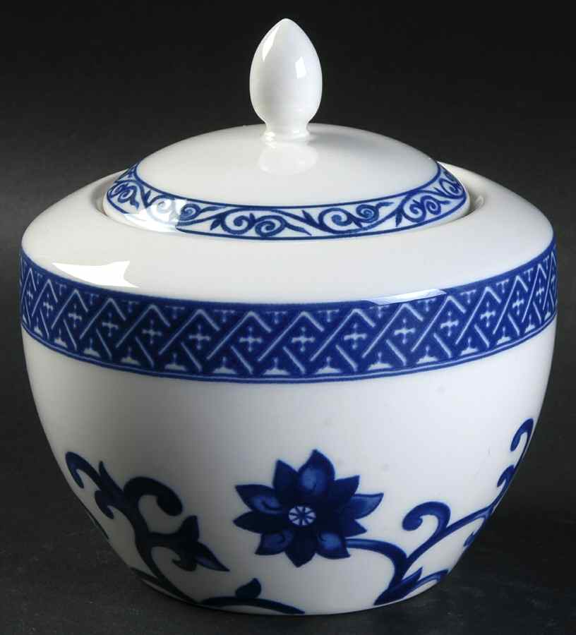 Mandarin Blue Sugar Bowl & Lid by Ralph Lauren China-1