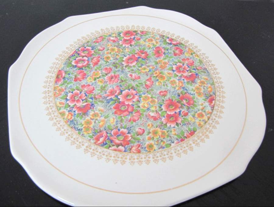 Briar Rose Octagonal Handled Cake Plate by Lord Nelson-1