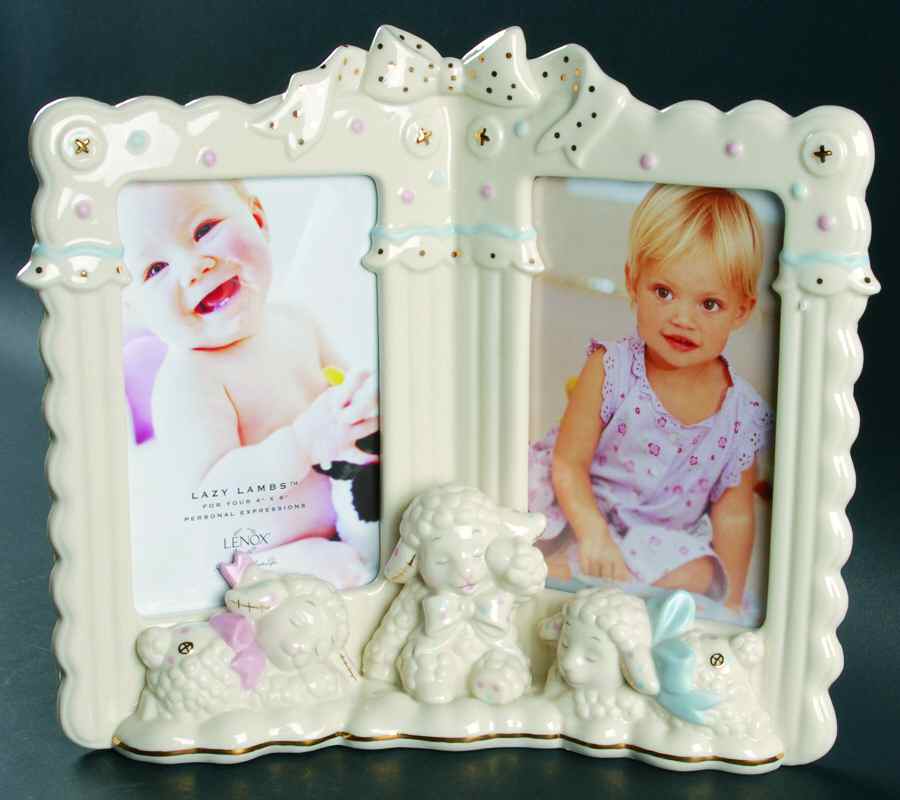 Lazy Lambs Double Picture Frame by Lenox-1