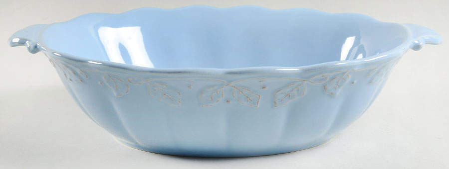 Vintage Vine Blue Mist 14" Oval Vegetable Bowl by Longaberger-1