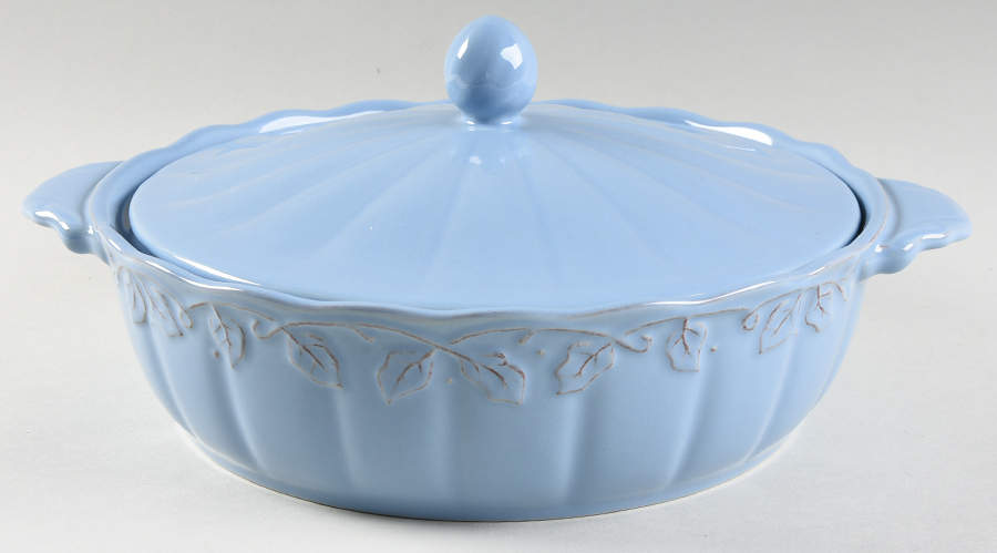 Vintage Vine Blue Mist 2 Qt Round Covered Casserole by Longaberger-1