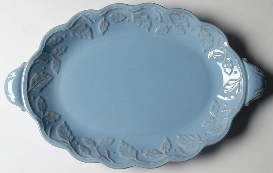 Vintage Vine Blue Mist 17" Oval Serving Platter by Longaberger-1