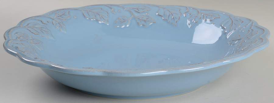 Vintage Vine Blue Mist 13" Large Salad Serving Bowl by Longaberger-1
