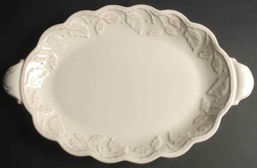 Vintage Vine Cream 17" Oval Serving Platter by Longaberger-1