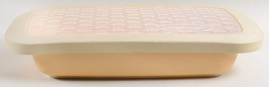 Woven Traditions Butternut 15" Rectangular Baker & Plastic Lid (RB15 & R15PL1) by Longaberger-1
