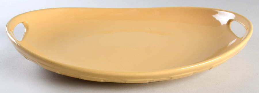 Woven Traditions Butternut 15" Oval Handled Platter by Longaberger-1