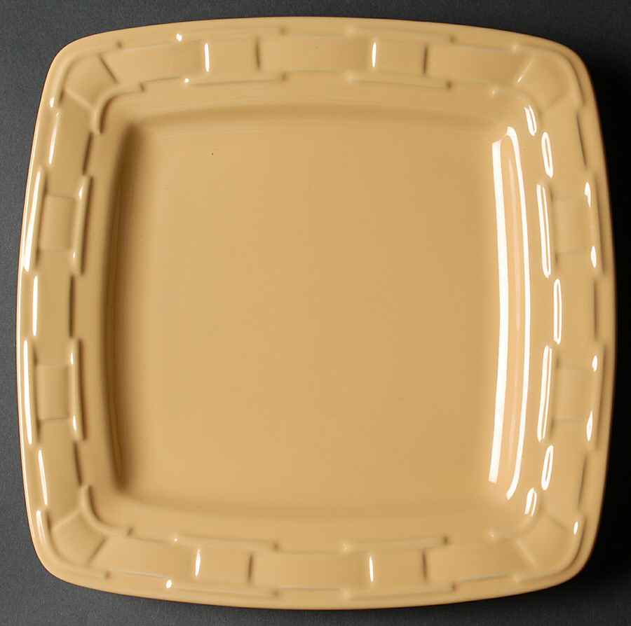 Woven Traditions Butternut Square Dinner Plate by Longaberger-1