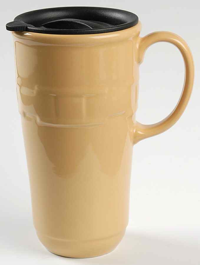 Woven Traditions Butternut Travel Mug & Plastic Lid by Longaberger-1