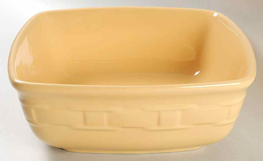 Woven Traditions Butternut 8" Square Vegetable Bowl by Longaberger-1