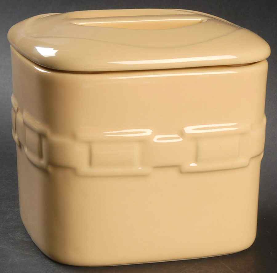 Woven Traditions Butternut Small Square Canister & Lid by Longaberger-1