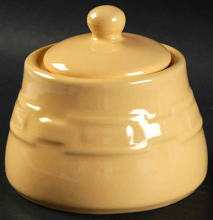 Woven Traditions Butternut Sugar Bowl & Lid by Longaberger-1