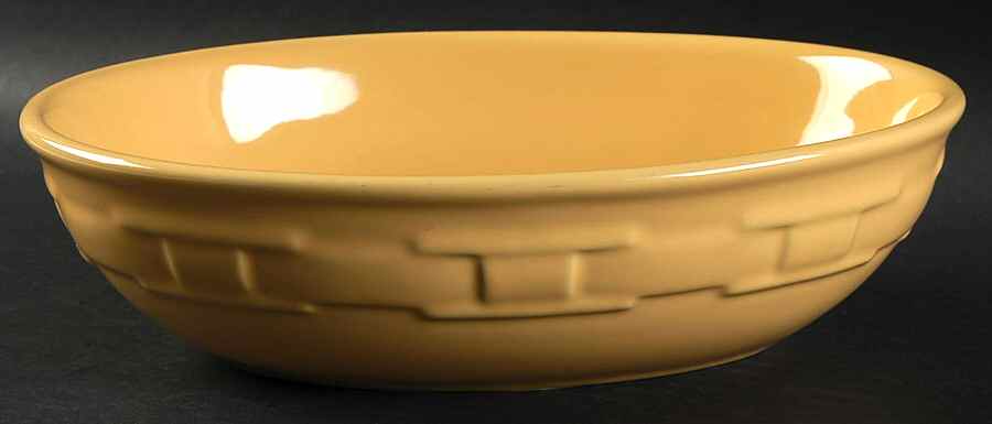 Woven Traditions Butternut 9" Oval Vegetable Bowl by Longaberger-1