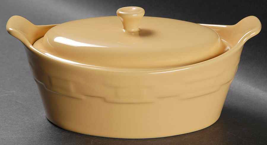 Woven Traditions Butternut 20 Oz Small Oval Covered Casserole by Longaberger-1