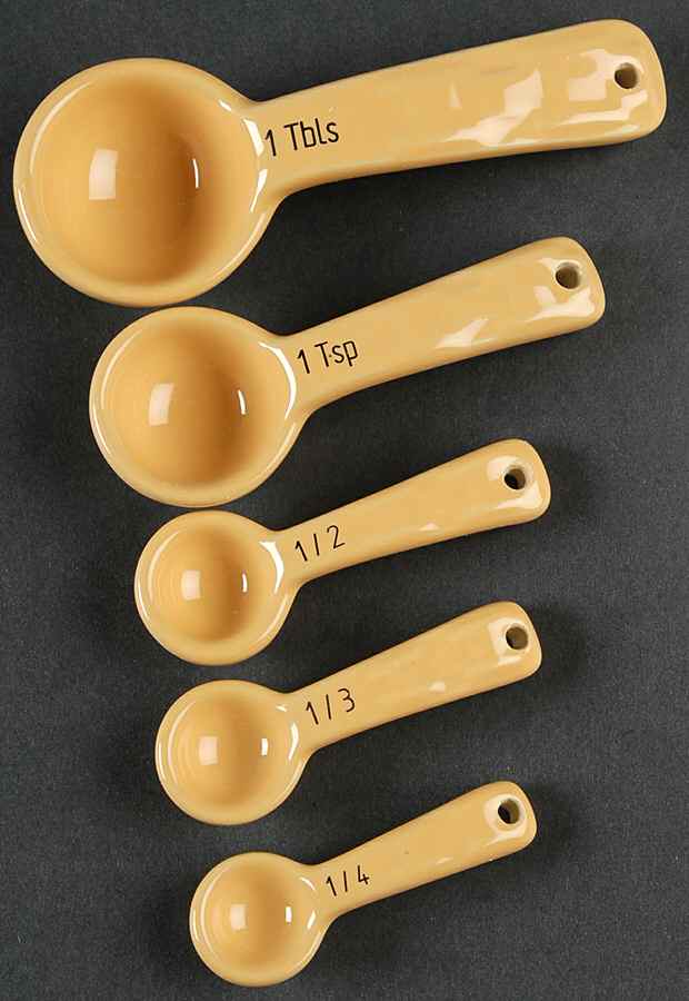 Woven Traditions Butternut (5 Pc) Ceramic Measuring Spoon Set by Longaberger-1