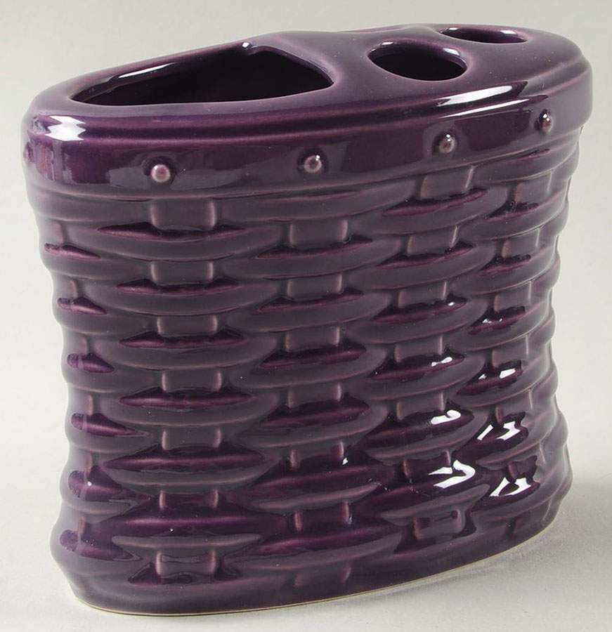 Woven Traditions Eggplant Toothbrush Holder by Longaberger-1