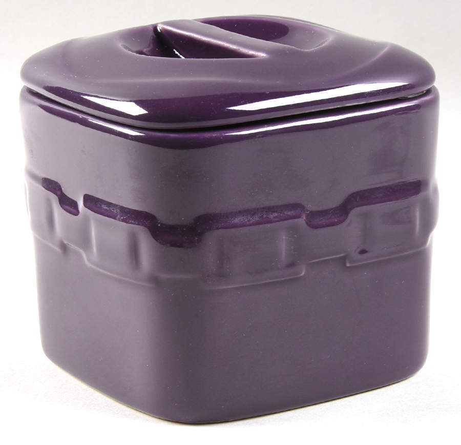 Woven Traditions Eggplant Small Square Canister & Lid by Longaberger-1