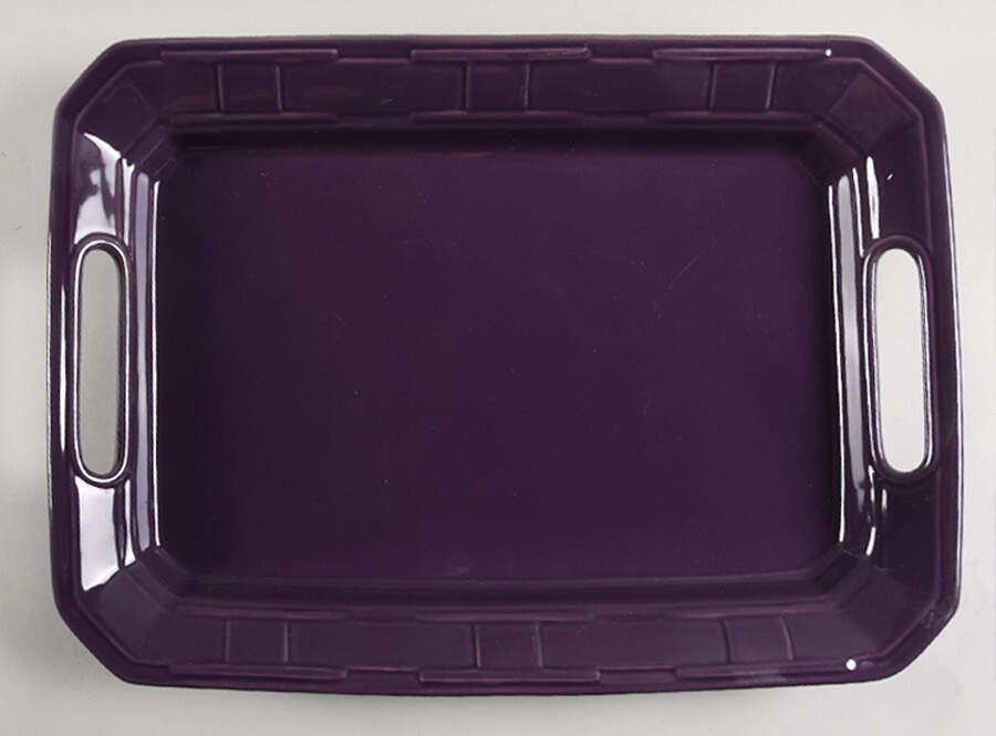 Woven Traditions Eggplant 17" Handled Tray by Longaberger-1